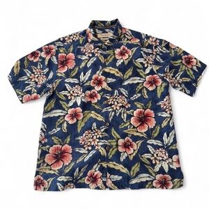 Men’s Tommy Bahama Hawaiian 100% Silk Button Down T-Shirt Size M